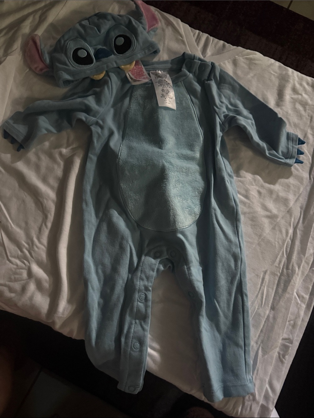 Disney Light Blue Stitch Kids Footie with Hat
